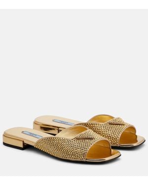 Prada Sandali Con Cristalli - Metallizzato