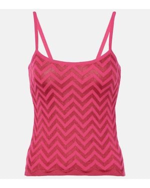 Missoni Zig Zag Cotton-Blend Tank Top - Pink