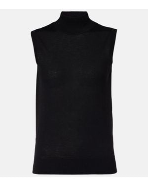Max Mara Top Slalom Aus Schurwolle - Schwarz