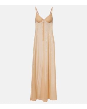 Balenciaga Sheer Maxi Dress - Natural