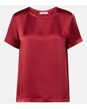 Max Mara Top Rebecca Aus Satin - Rot
