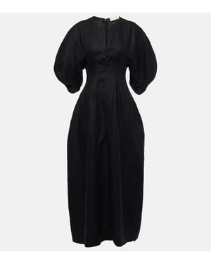 Faithfull the Brand Soleil Linen Maxi Dress - Black
