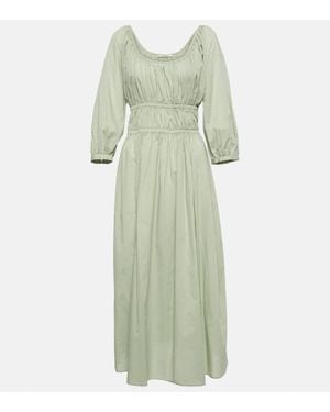 Asceno Andros Cotton Midi Dress - Green