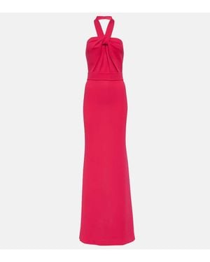 Elie Saab Halterneck Crepe Gown - Pink
