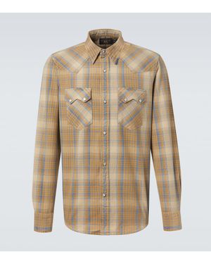 RRL Chemise Western En Coton A Carreaux - Neutre