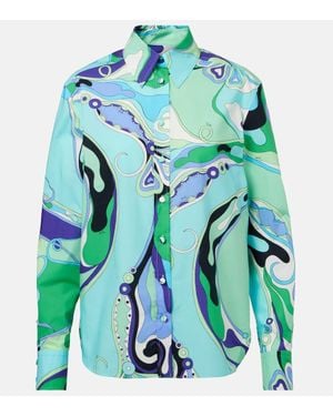 Emilio Pucci Hemd Orchidee Aus Baumwolle - Grün