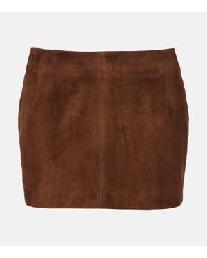 Nour Hammour Avery Suede Miniskirt - Brown