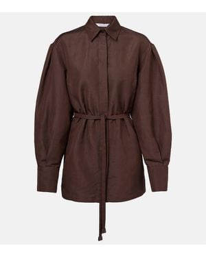 Max Mara Hemd Affari Aus Leinen Und Seide - Braun