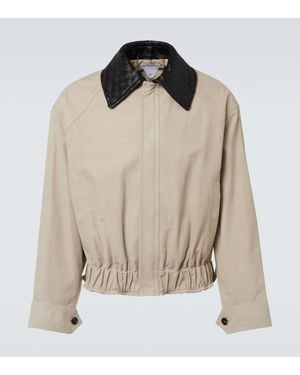 Bottega Veneta Intrecciato Leather Twill Blouson - Natural