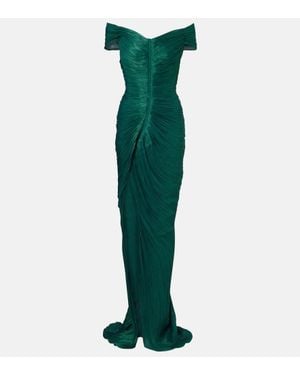 Marmar Halim Robe Bustier A Encolure Bardot - Vert