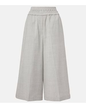 Loewe Cropped Wool Culottes - Grey