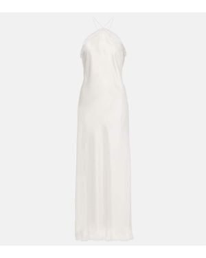 RIXO London Bridal Harlan Lace-Trimmed Satin Slip Dress - White
