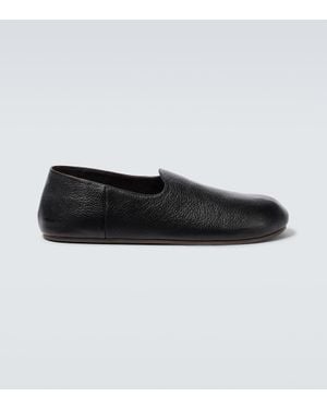 The Row Slip-Ons Hugh Aus Leder - Schwarz
