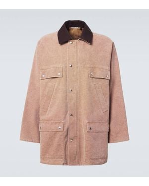 AURALEE Jacke Aus Baumwoll-Canvas Mit Leder - Pink
