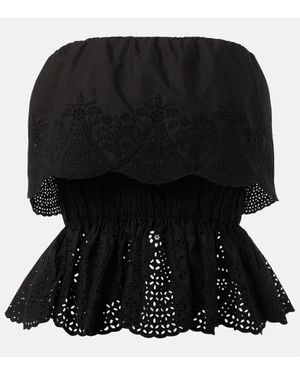 Posse Beryl Peplum Cotton Top - Black