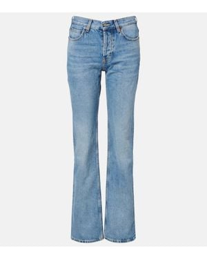 Saint Laurent Jeans Bootcut A Vita Media - Blu