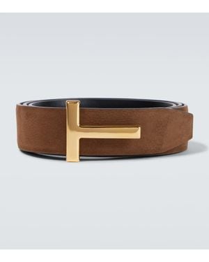 Tom Ford T Icon Reversible Leather Belt - Brown