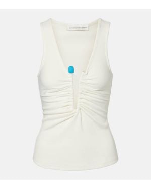 Christopher Esber Tank Top Crystal Pin - Bianco