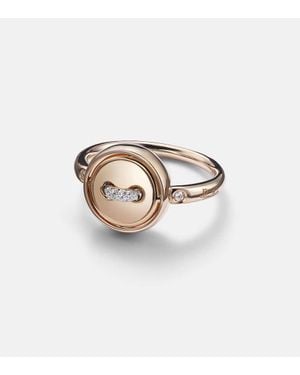 Pomellato Ring Pom Pom Dot Aus 18Kt Rosegold Mit Diamanten Und Tuerkis - Weiß
