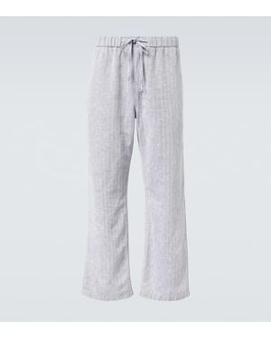 Frescobol Carioca Weite Hose Rocha Aus Baumwolle Und Leinen - Grau