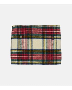 Miu Miu Checked Wool Miniskirt - Multicolor