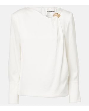 Roland Mouret Satin Crepe Top - White