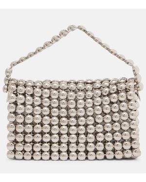 Aquazzura Borsa A Spalla Cosmic Small Con Perline - Bianco