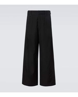 Lemaire Weite Mid-Rise-Hose Aus Woll-Twill - Schwarz