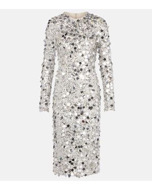 Dolce & Gabbana Sequined Midi Dress - White