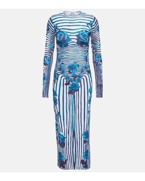 Jean Paul Gaultier Flower Maxi Dress - Blue
