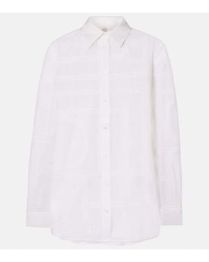 TOTEME Chemise Brodee En Voile De Coton Et Soie - Blanc