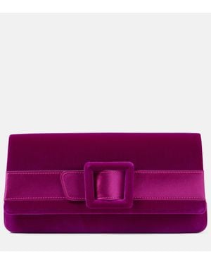 Manolo Blahnik Maygot Velvet Clutch - Purple