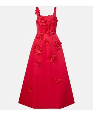 LEO LIN Robe Longue Rianne A Fleurs - Rouge