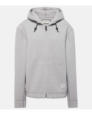 Loewe X On Logo Jersey Hoodie - Gray