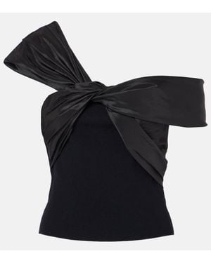 Jonathan Simkhai Celiana Taffeta Top - Black