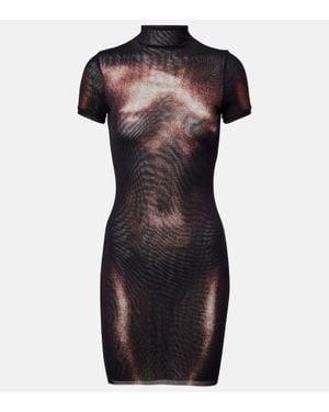 Jean Paul Gaultier Trompe L'Oeil Mesh Minidress - Black