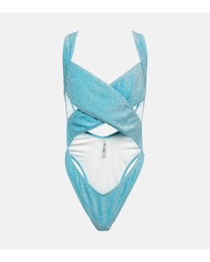 Reina Olga Exotica Lurex Swimsuit - Blue