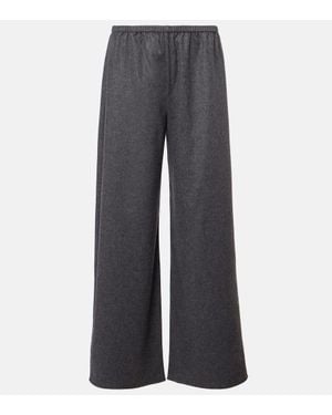 Asceno Austin Wool And Cashmere Straight Trousers - Grey