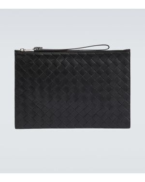 Bottega Veneta Etui Mit Riemen Intrecciato Large Aus Leder - Schwarz