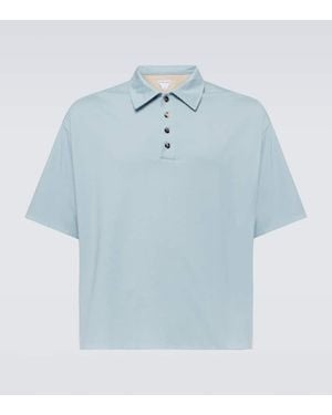 Bottega Veneta Polohemd Aus Baumwoll-Jersey - Blau