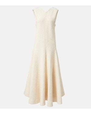 KHAITE Mellie Boucle Maxi Dress - White