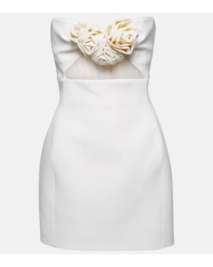 Magda Butrym Floral-Applique Wool Minidress - White