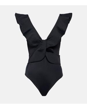 Johanna Ortiz Costume intero con ruches Island Rhythms - Nero