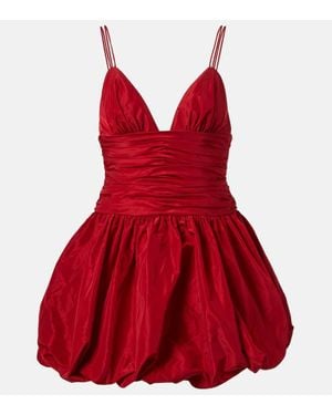 STAUD Loren Ruched Minidress - Red
