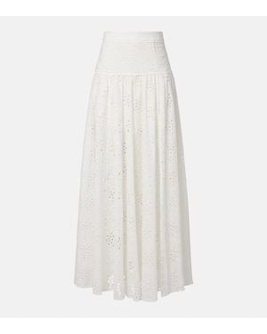 Alexandra Miro Serena Broderie Anglaise Cotton Maxi Skirt - White