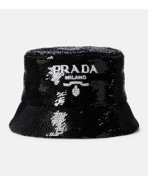 Prada Hut Mit Pailletten - Schwarz