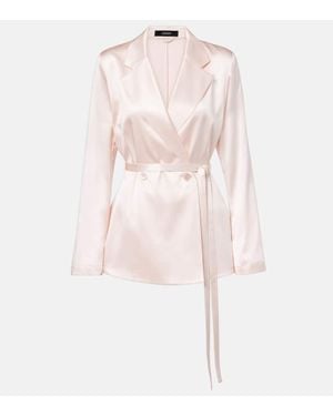JOSEPH Joubert Silk Satin Blazer - Pink