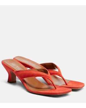 Paris Texas Sandalen Portofino 55 Aus Veloursleder - Rot