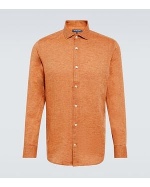 Frescobol Carioca Antonio Linen Shirt - Orange