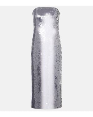 Sportmax Sequined Jersey Midi Dress - White